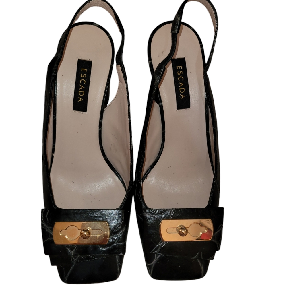 ESCADA☆Leather Sling back pump